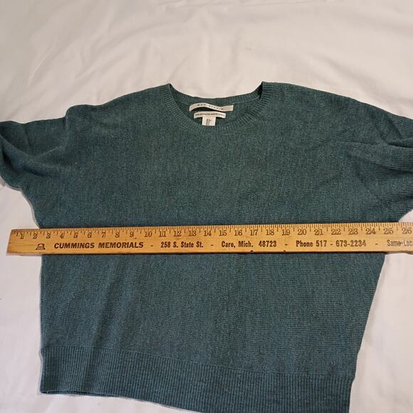 Merino Wool Small Sweater Oversized Teal Max Studio Long-Sleeved Soft Extra-Fine - Picture 7 of 9